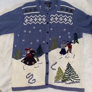 Reference Point ll New York Embroidered Button up Sweater, women’s size X1